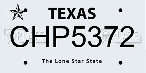 CHP5372 Texas License Plate