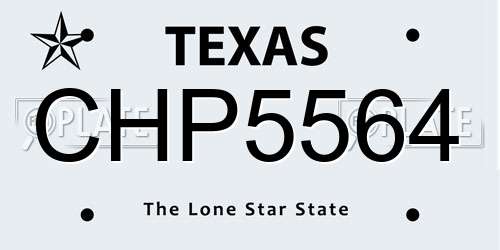 CHP5564 Texas License Plate