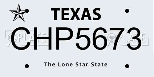 CHP5673 Texas License Plate