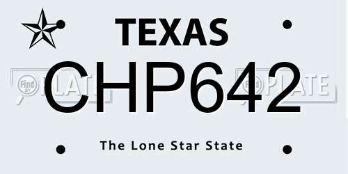 CHP642 Texas License Plate