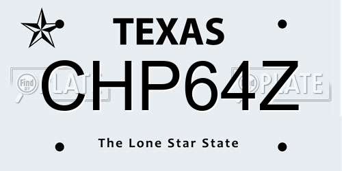 CHP64Z Texas License Plate