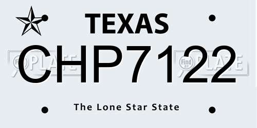 CHP7122 Texas License Plate