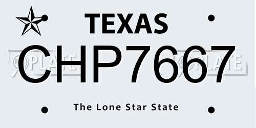 CHP7667 Texas License Plate