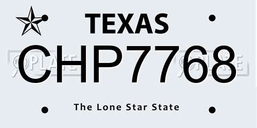 CHP7768 Texas License Plate