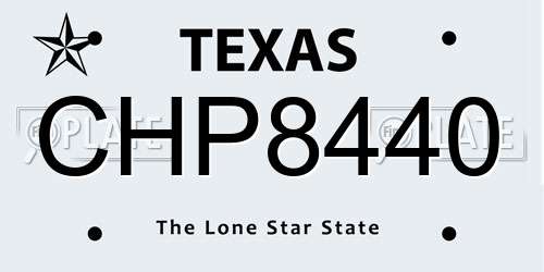 CHP8440 Texas License Plate