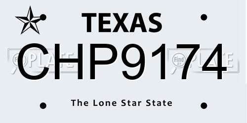 CHP9174 Texas License Plate