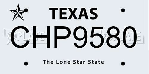 CHP9580 Texas License Plate