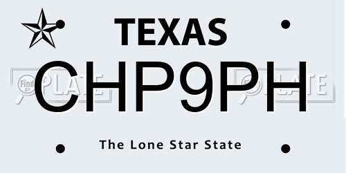 CHP9PH Texas License Plate