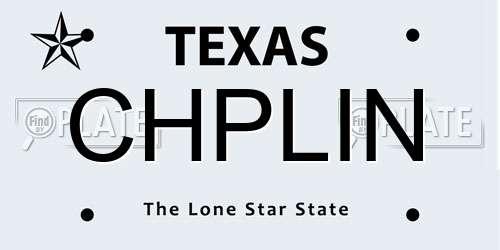 CHPLIN Texas License Plate