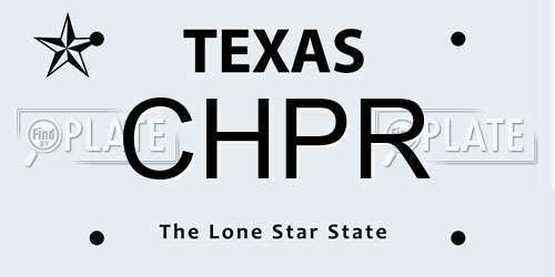 CHPR Texas License Plate
