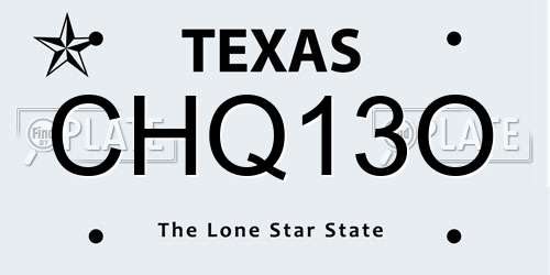 CHQ13O Texas License Plate