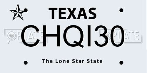 CHQI30 Texas License Plate