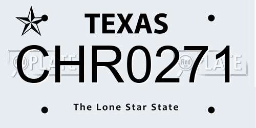 CHR0271 Texas License Plate