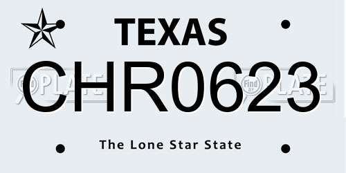 CHR0623 Texas License Plate