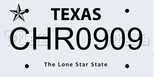 CHR0909 Texas License Plate