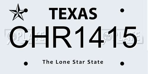 CHR1415 Texas License Plate