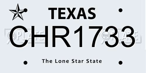 CHR1733 Texas License Plate