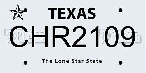 CHR2109 Texas License Plate