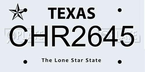 CHR2645 Texas License Plate