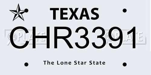 CHR3391 Texas License Plate