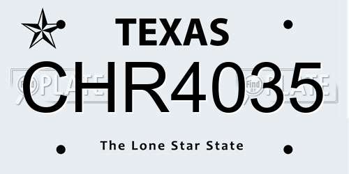 CHR4035 Texas License Plate