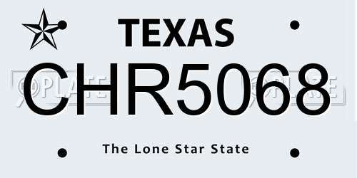 CHR5068 Texas License Plate
