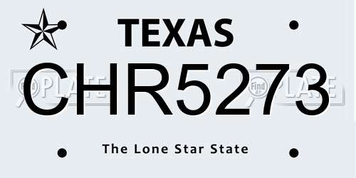 CHR5273 Texas License Plate