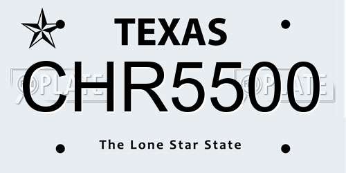 CHR5500 Texas License Plate