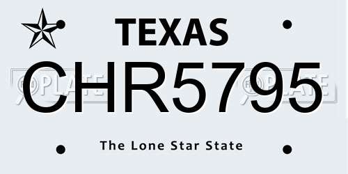 CHR5795 Texas License Plate