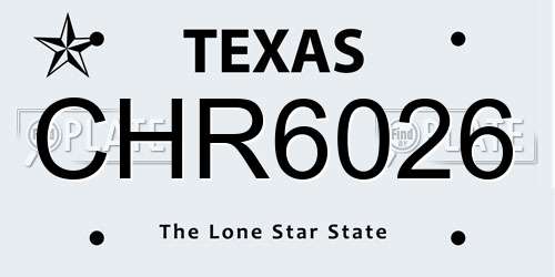 CHR6026 Texas License Plate