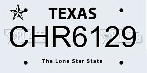 CHR6129 Texas License Plate