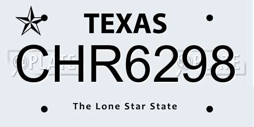 CHR6298 Texas License Plate