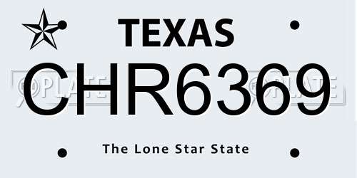 CHR6369 Texas License Plate
