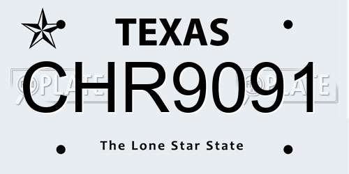 CHR9091 Texas License Plate