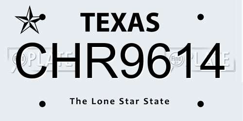 CHR9614 Texas License Plate