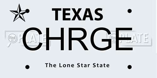 CHRGE Texas License Plate