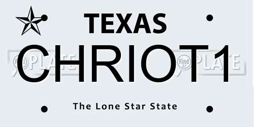CHRIOT1 Texas License Plate