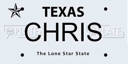 CHRIS Texas License Plate