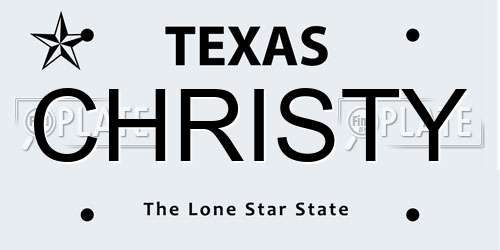 CHRISTY Texas License Plate