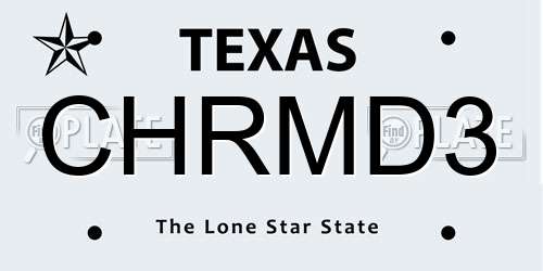 CHRMD3 Texas License Plate