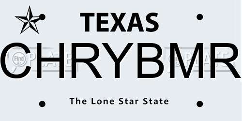 CHRYBMR Texas License Plate