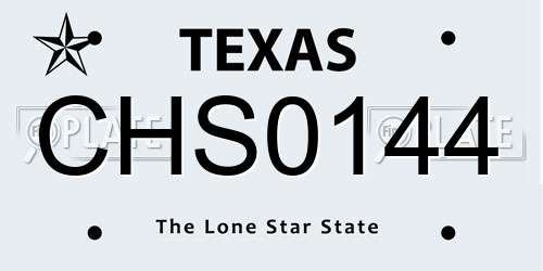 CHS0144 Texas License Plate