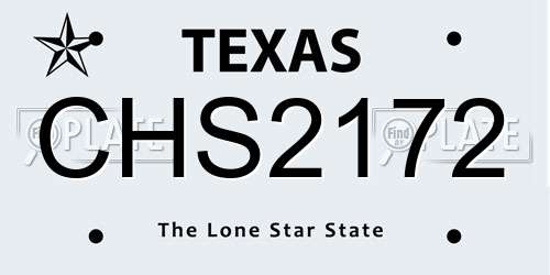 CHS2172 Texas License Plate
