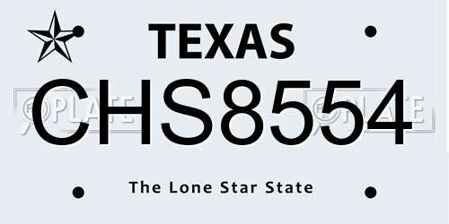 CHS8554 Texas License Plate