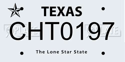 CHT0197 Texas License Plate