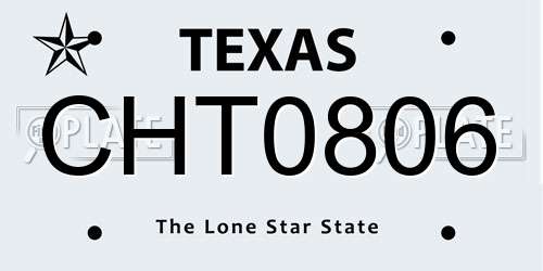 CHT0806 Texas License Plate