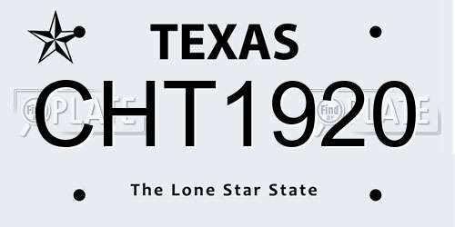 CHT1920 Texas License Plate