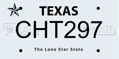 CHT297 Texas License Plate