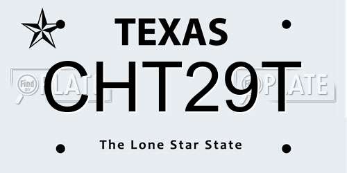 CHT29T Texas License Plate
