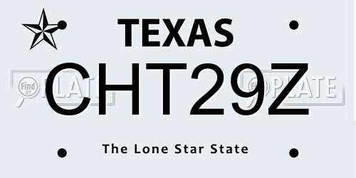 CHT29Z Texas License Plate